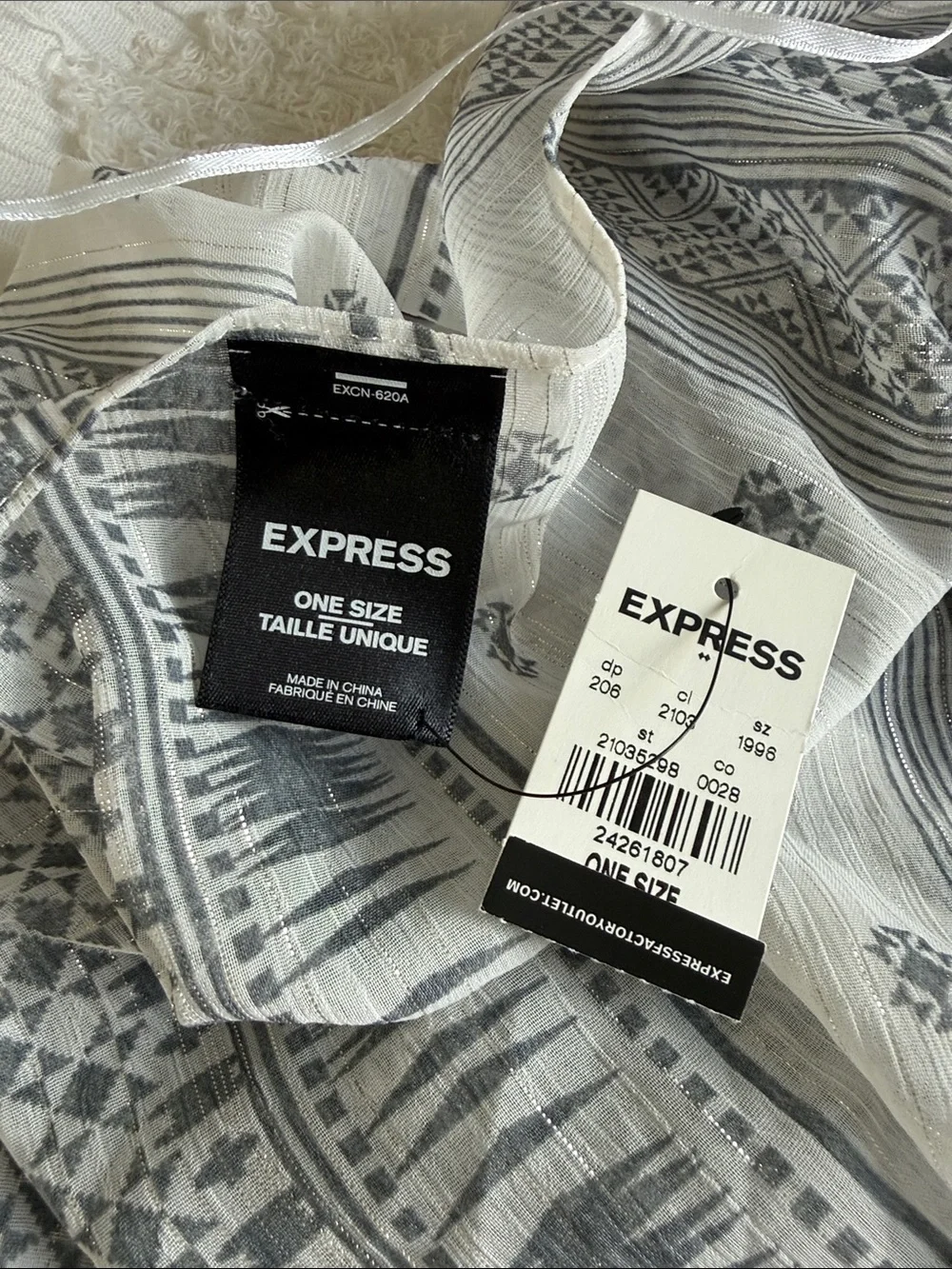 Express Sheer Kimono Cardigan - White, Gray
